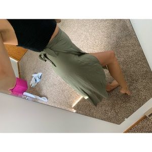 Olive Green Wrap Skirt